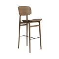 Hoker drewniany z oparciem NY11 75, dąb Light Smoked - NORR11