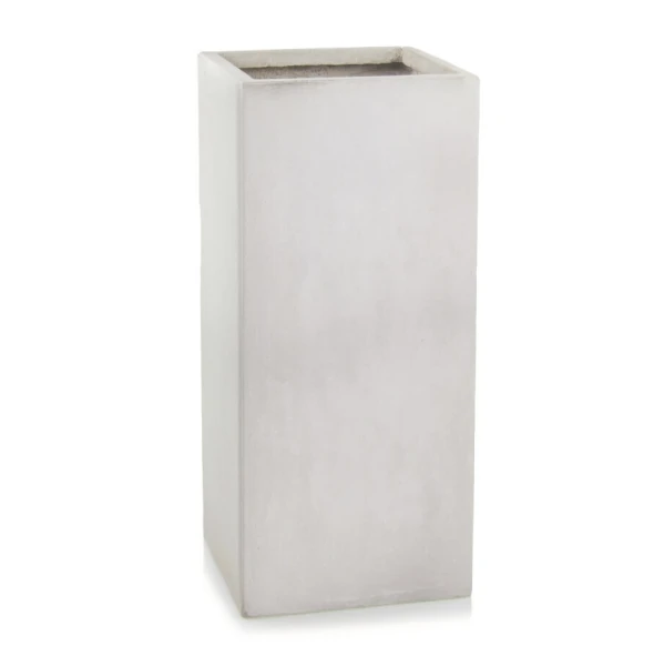 Donica prostokątna pionowa z włókna ceramicznego 27x27x60, jasny szary - Polnix