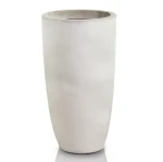 Donica okrągła wysoka z włókna ceramicznego Ø 32 cm, h 62 cm, jasny szary - Polnix