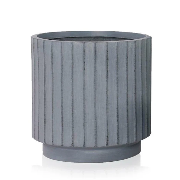 Donica okrągła z włókna ceramicznego Ø 36 cm, szara - Polnix