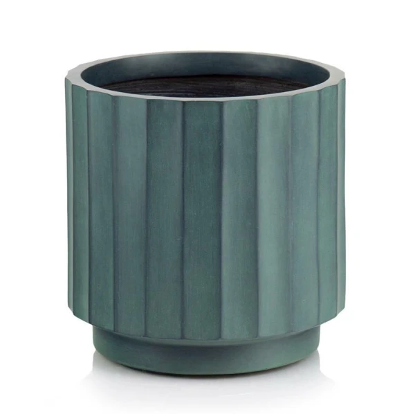 Donica okrągła z włókna ceramicznego Ø 45 cm, zielona - Polnix