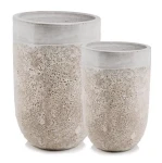 Donice ogrodowe ceramiczne wysokie szkliwione białe, 2 szt - Polnix