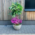 Donica ogrodowa ceramiczna szkliwiona zielona Ø 37 cm - Polnix