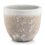 Donica ogrodowa ceramiczna szkliwiona biała Ø 37 cm - Polnix