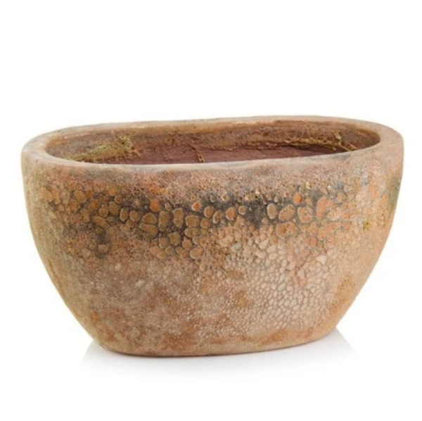 Podłużna donica ogrodowa ceramiczna 48x25 cm, brąz - Polnix