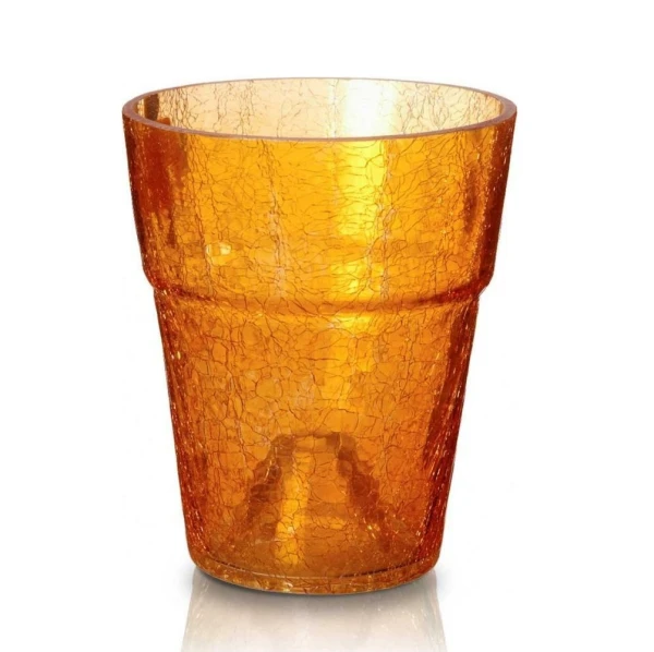 Szklana doniczka do storczyka Ø14, pomarańczowa - Polnix