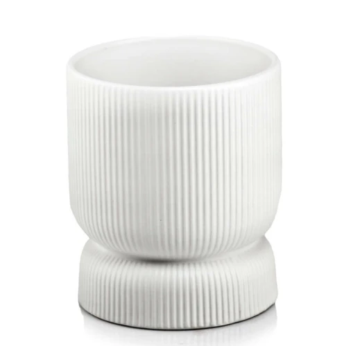 Doniczka kielich z ryflowaniem Ø16, biała - Polnix