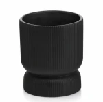 Doniczka kielich z ryflowaniem Ø16, czarna - Polnix