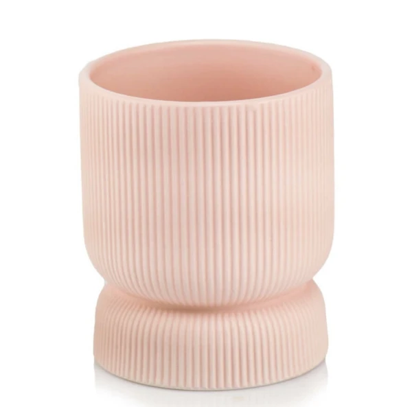 Doniczka kielich z ryflowaniem Ø16, pudrowy róż - Polnix