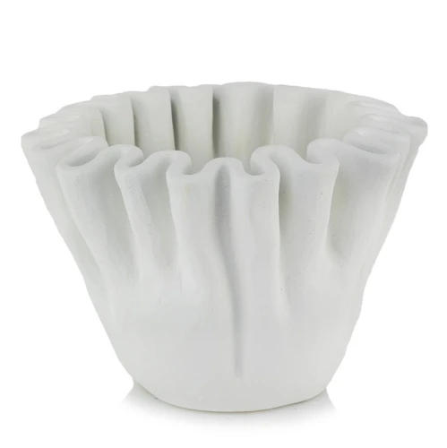 Ceramiczna osłonka z pofalowanymi organicznymi brzegami Ø 24, biała - Polnix