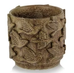 Osłonka na doniczkę z wypukłym wzorem ptaków Ø 14 cm - Polnix