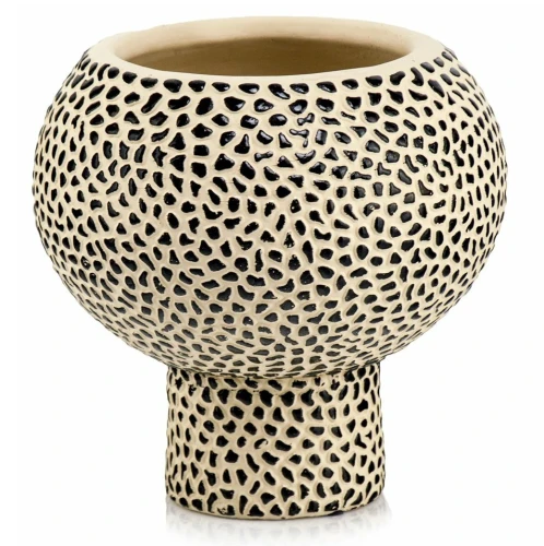 Osłonka ceramiczna na nodze Ø 16 cm ze wzorem w cętki - Polnix
