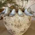Ceramiczna osłonka na doniczkę z ptasim dekorem Ø 23 cm - Polnix