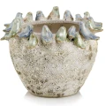 Ceramiczna osłonka na doniczkę z ptasim dekorem Ø 23 cm - Polnix