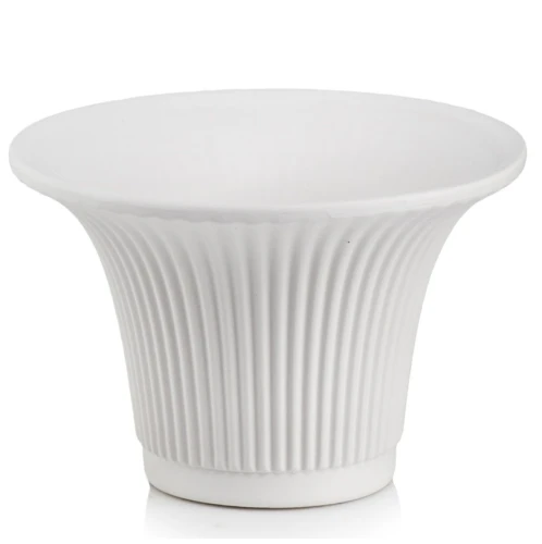 Ryflowana osłonka na doniczkę w kształcie kielicha Ø 20 cm - Polnix