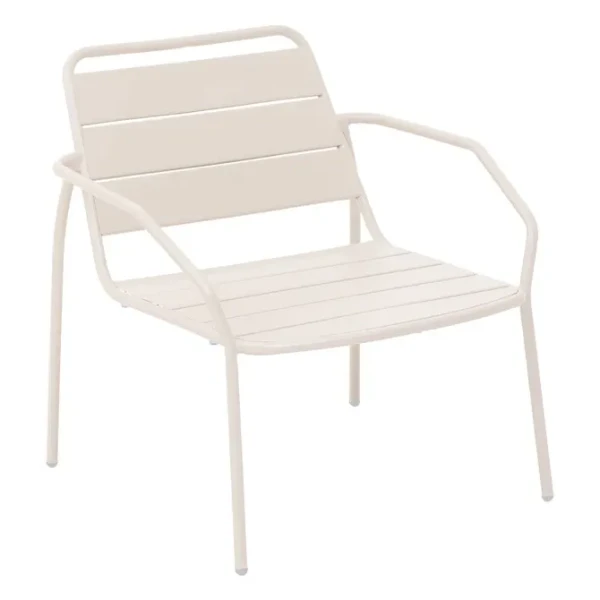 Fotel ogrodowy metalowy Phuket Lounge, Clay beżowy - Hesperide