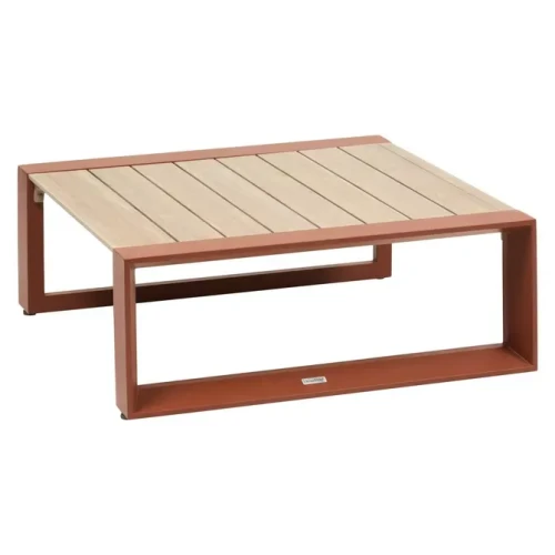 Niski stolik ogrodowy Allure 79x79x30 cm, Beige Mahogany - Hesperide