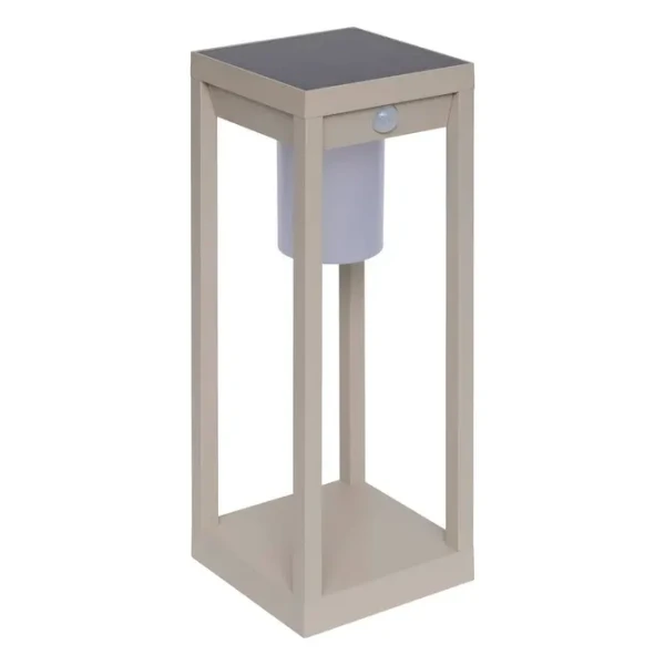 Latarnia solarna ogrodowa Piky IP65, z czujnikiem ruchu i szpikulcem, Clay beżowa - Hesperide