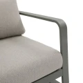 Nowoczesny fotel na taras aluminiowy z poduszkami Olefin Domilly, Laurel green - Hesperide