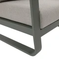 Nowoczesny fotel na taras aluminiowy z poduszkami Olefin Domilly, Laurel green - Hesperide