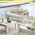 Dwuosobowa sofa ogrodowa aluminiowa z poduszkami Olefin Evasion, Clay - Hesperide