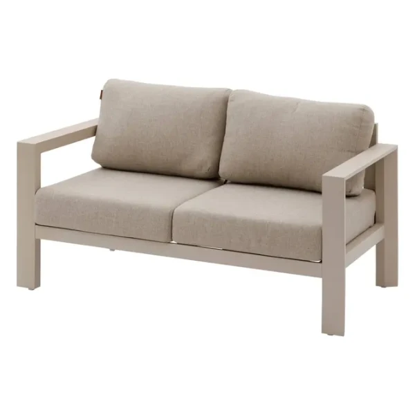 Dwuosobowa sofa ogrodowa aluminiowa z poduszkami Olefin Evasion, Clay - Hesperide