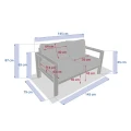 Dwuosobowa sofa ogrodowa aluminiowa z poduszkami Olefin Evasion, Clay - Hesperide