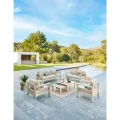 Dwuosobowa sofa ogrodowa aluminiowa z poduszkami Olefin Evasion, Clay - Hesperide