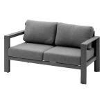 Dwuosobowa sofa ogrodowa aluminiowa z poduszkami Olefin Evasion, Graphite - Hesperide