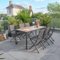 Stół ogrodowy na 6 osób aluminiowy 169,5 x 80 cm Evasion, Graphite Honey - Hesperide