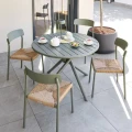 Stół ogrodowy okrągły 4-osobowy Nebullia z aluminium 105 cm, Laurel green - Hesperide