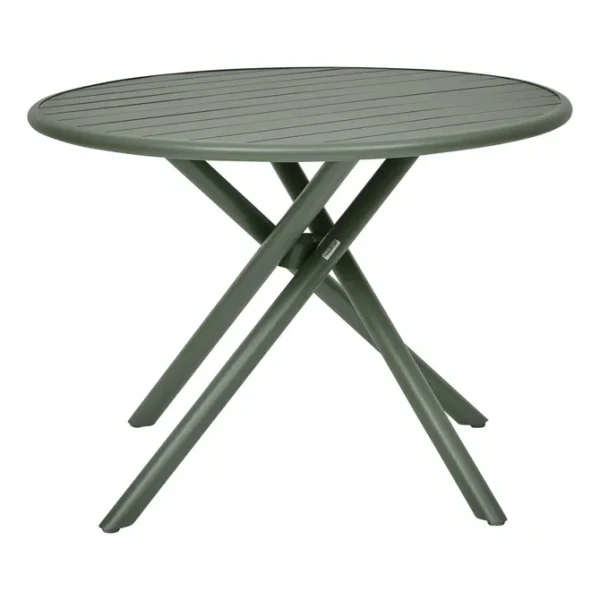 Stół ogrodowy okrągły 4-osobowy Nebullia z aluminium 105 cm, Laurel green - Hesperide