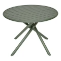 Stół ogrodowy okrągły 4-osobowy Nebullia z aluminium 105 cm, Laurel green - Hesperide