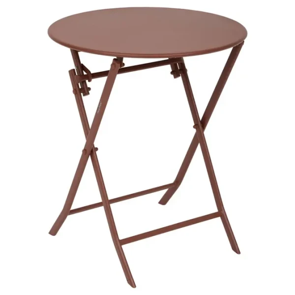 Stolik ogrodowy składany okrągły Greensboro Ø60, 2-osobowy, Mahogany - Hesperide