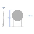 Stolik ogrodowy składany okrągły Greensboro Ø60, 2-osobowy, Coffee - Hesperide