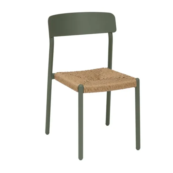 Krzesło ogrodowe z plecionym siedziskiem Wistty, Laurel Green - Hesperide