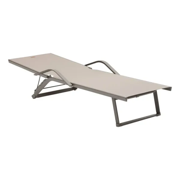 Leżak ogrodowy rozkładany na płasko Bayamo, Hazelnut Coffee - Hesperide