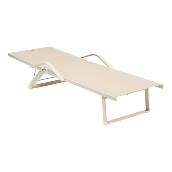 Leżak ogrodowy rozkładany na płasko Bayamo, Linen Clay - Hesperide