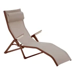 Leżak ogrodowy składany Decima, Linen Mahogany - Hesperide