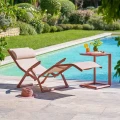 Leżak ogrodowy składany Decima, Linen Mahogany - Hesperide