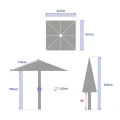 Parasol ogrodowy kwadratowy, Soya 2.5x2.5m, Coffee - Hesperide