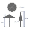 Parasol ogrodowy okrągły odchylany Loompa 3 m, Olive green zielony - Hesperide