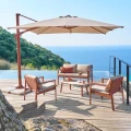 Parasol ogrodowy na wysięgniku kwadratowy 3x3 m Melhia z tkaniną olefin, Linen Mahogany - Hesperide