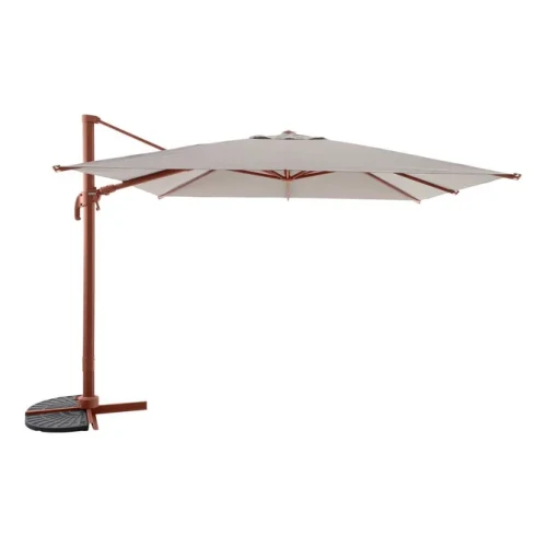 Parasol ogrodowy na wysięgniku kwadratowy 3x3 m Melhia z tkaniną olefin, Linen Mahogany - Hesperide