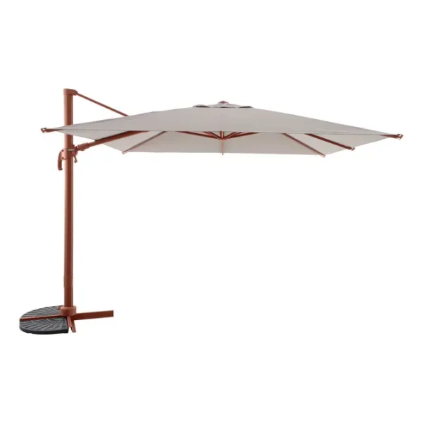 Parasol ogrodowy na wysięgniku kwadratowy 3x3 m Melhia z tkaniną olefin, Linen Mahogany - Hesperide