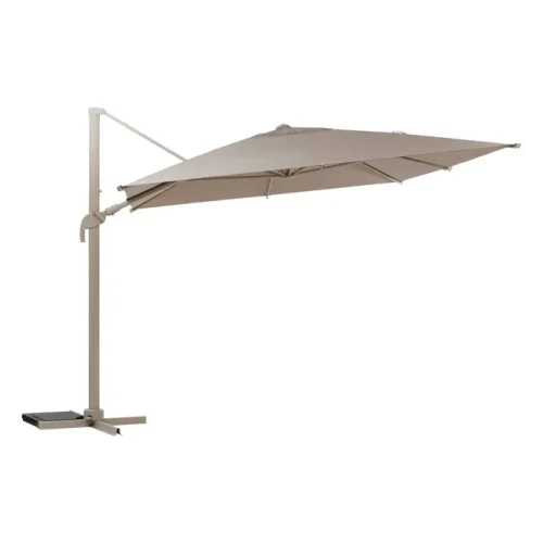 Parasol ogrodowy na wysięgniku prostokątny 4x3 m Melhia z tkaniną olefin, Linen Clay - Hesperide