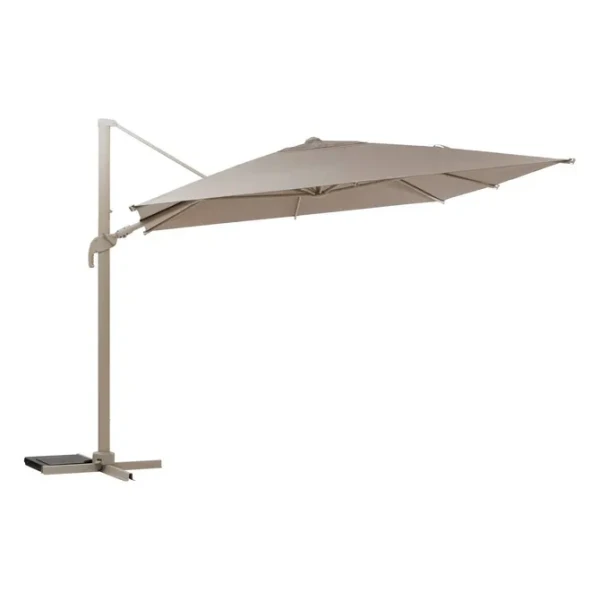 Parasol ogrodowy na wysięgniku prostokątny 4x3 m Melhia z tkaniną olefin, Linen Clay beżowy - Hesperide