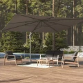 Parasol ogrodowy na wysięgniku prostokątny 4x3 m Melhia z tkaniną olefin, Graphite - Hesperide