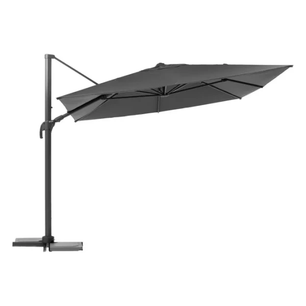 Parasol ogrodowy na wysięgniku prostokątny 4x3 m Melhia z tkaniną olefin, Graphite - Hesperide