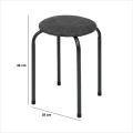 Taboret tapicerowany do kuchni, szary - 5five